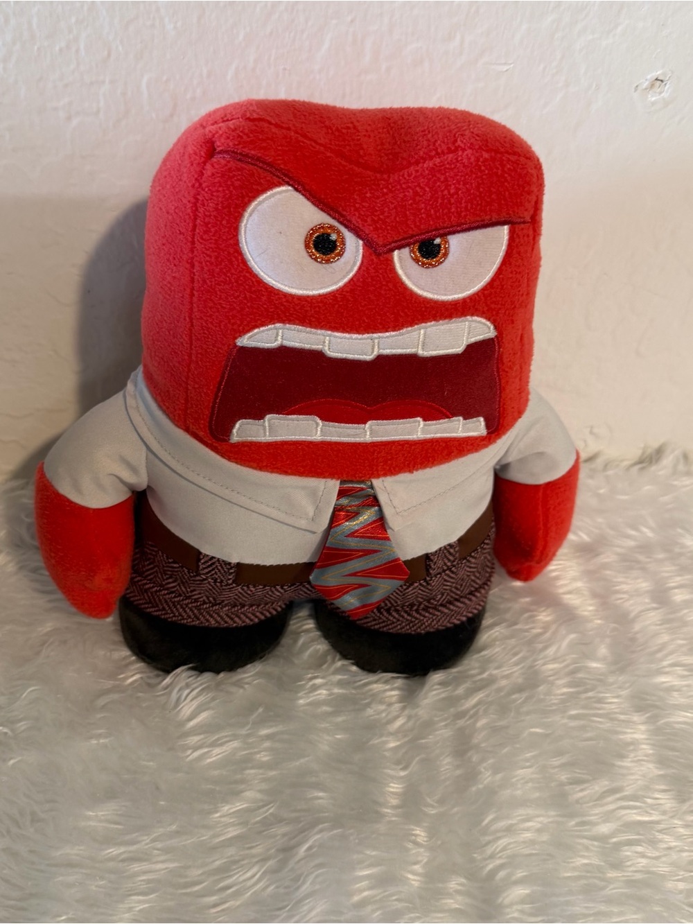 Disney Store Inside Out 2 Emotion Anger 9.5” Soft Plush Stuffed Toy Red